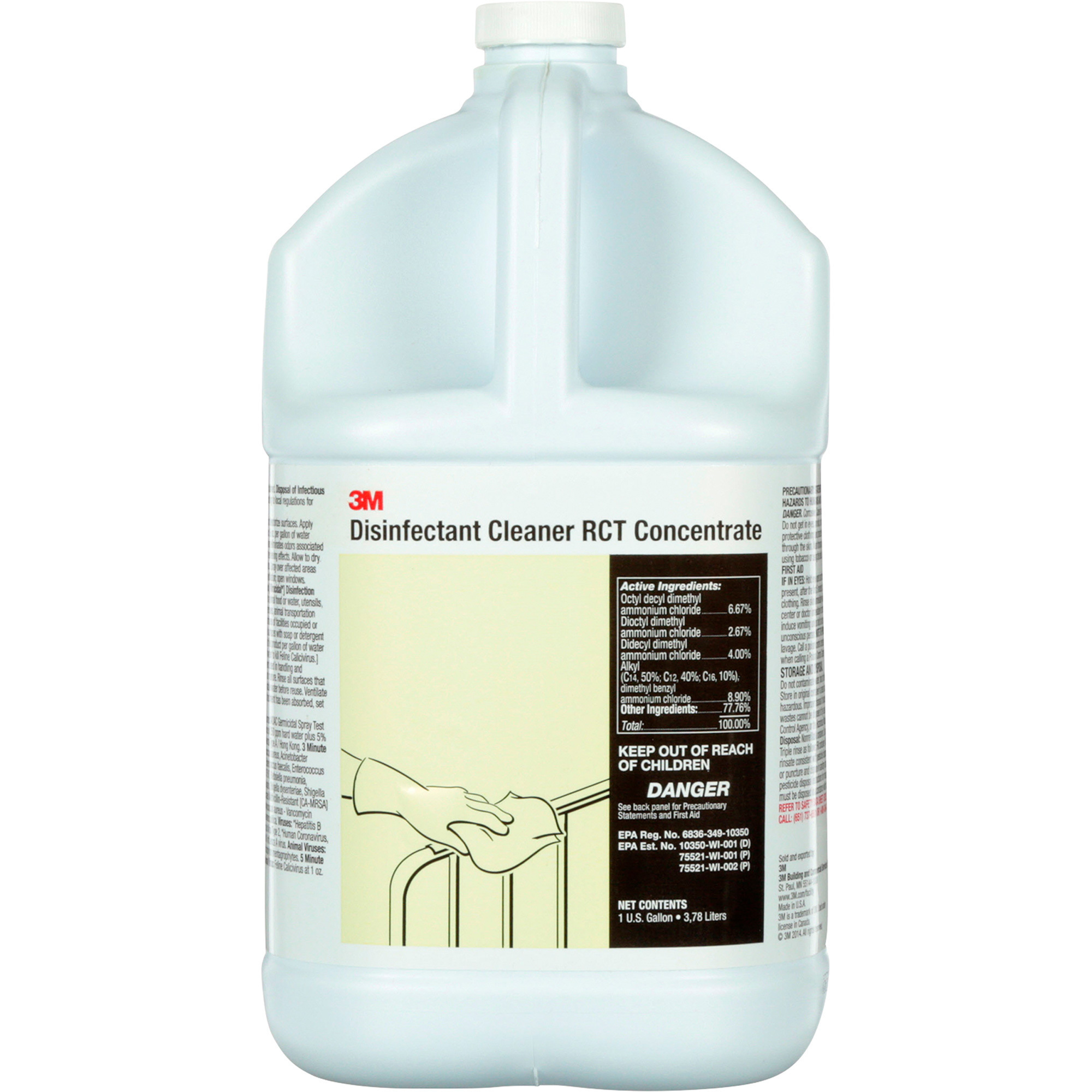 3M Disinfectant Cleaner RCT Concentrate — (4) 1Gallon Bottles, Model